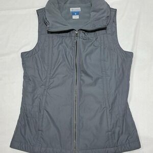 Columbia Shining Light Insulated Puffer Vest Womens Medium Gray Fleece Lined